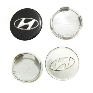 1 chiếc logo chụp mâm bánh xe ô tô Hyundai HY-60 Kích thước 60mm: Màu Đen và Bạc bóng, bạc logo nổi