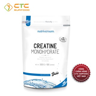 Nutriversum Creatine Monohydrate_100% công nghệ sinh học thuần chay, tốt cho sức khỏe_500g/100 lần dùng