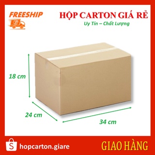 [FREESHIP] (34x24x18) Hộp Carton Đóng Hàng Giá Rẻ Hà Nội, Thùng Carton, Hộp Ship COD (1)