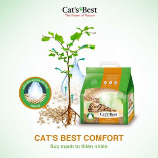 <tặng kèm khay vệ sinh>Combo 3 túi cát vệ sinh hữu cơ cho mèo không vón cục Cat's Best Comfort (10L x 3 túi)