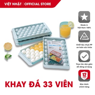 [QUÀ TẶNG]Khay Đá 33 Viên Tròn Bản Mới Làm Đá Nhanh Gấp 3 Lần Tươi Mát Mùa Hè Nhựa PP An Toàn- Việt Nhật Plastic