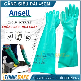 Găng tay chống hóa chất Ansell Solvex 37-185 cấu tạo nitrile - chống hóa chất - axit - dầu nhớt - Thinksafe