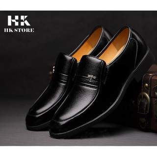 Giày nam trung niên ❤️ HK.STORE ❤️ da bò xịn thích hợp cho người trung tuổi, giày da mềm đế kếp siêu bền và chắc chân.