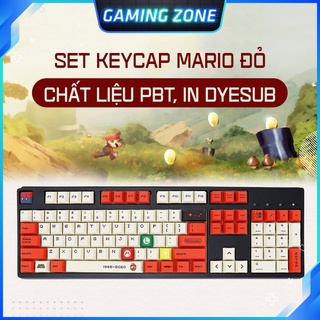 Keycap bàn phím cơ Retro Mario Đỏ nhựa PBT 110 phím siêu đẹp