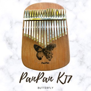 Đàn Kalimba 17 phím - PanPan K17 butterfly- gỗ nguyên khối - Kalimba hoạ tiết