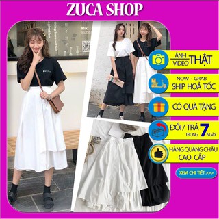 💋 Chân Váy Dài Chữ A Ulzzang Siêu Hot 2 Màu Đen - Trắng Cho Giới Trẻ Zuca Shop