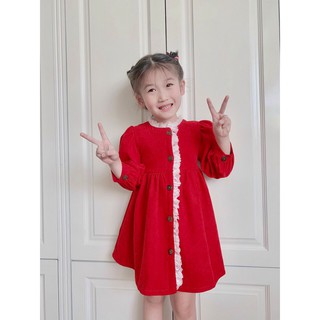 ( ưu đãi) Đầm Cho Bé gái - Đầm Đỏ Công Chúa Hàng Thiết Kế VNXK 2021