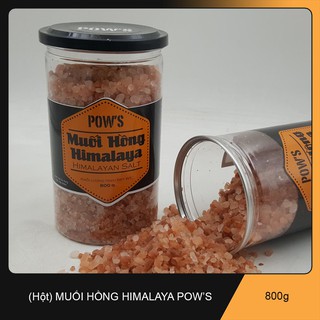 Muối hồng hạt Himalaya hiệu Pow's khối lượng 800 gram.