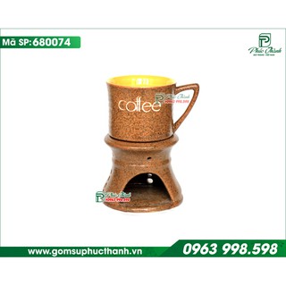 Bếp đun hâm nóng cafe 150ml màu cafe lòng vàng (1)