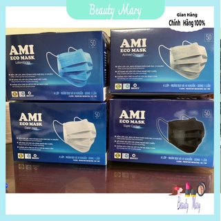 Khẩu trang y tế AMI 4 lớp giấy kháng khuẩn hàng công ty hộp 50 chiếc