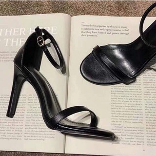 Giày Sandal Cao Gót 7cm & 9cm Hở Mũi màu đen quai mảnh đế nhọn cao cấp hottrend - MÃ GCG00T17