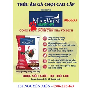 THỨC ĂN CHO GÀ CHỌI MAXWIN - THỨC ĂN GÀ ĐÁ - Gói 1kg (Hàng Nhập Thái)