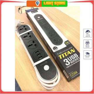 Ổ Cắm Điện Thông Minh TITAN 3 Cổng Cắm Điện 3 Cổng USB - CD04 Dây điện chịu tải lõi đồng an toàn Nút tắt nguồn độc lập (1)