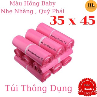 Túi gói hàng chất lượng thông dụng size 35x45 màu hồng baby TUIGOIHANGHL
