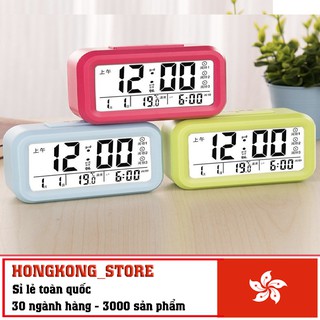 Đồng hồ báo thức đèn LED kỹ thuật số đa chức năng : báo giờ, báo nhiệt độ, báo thời tiết, hẹn giờ, xem lịch