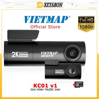 VIETMAP KC01-Camera hành trình Trước Sau, Kết Nối Wifi-Quay Phim 2K, Cam Sau Full HD Tặng Thẻ Nhớ 32gb