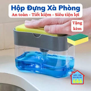 [HOT] Hộp đựng xà phòng 💥 Hộp đựng nước rửa tay rửa chén bát thông minh 2 trong 1 có vòi nhấn tạo bọt tiện dụng