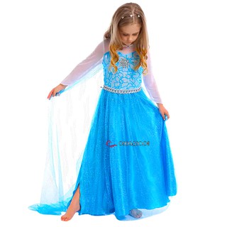 Váy Elsa Cho Bé Màu Xanh. Đầm Elsa Bé Gái. Váy Công Chúa Elsa size 110 - 150