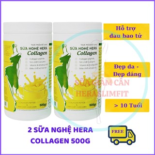 Sữa Nghệ HERA Collagen HC02 Đẹp Dáng - Đẹp Da - Hỗ Trợ Đau Dạ Dày [CHÍNH HÃNG](02 HỘP 500GRAM)