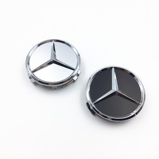 Logo chụp mâm, vành bánh xe ô tô Mercedes Benz Đường kính 75mm - Mã BENZ75 - 1 CHIẾC