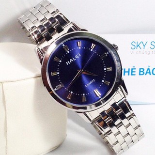 (BIG SALE) Đồng hồ nam nữ HALEI dây kim loại 502 mặt xanh thời trang phong cách