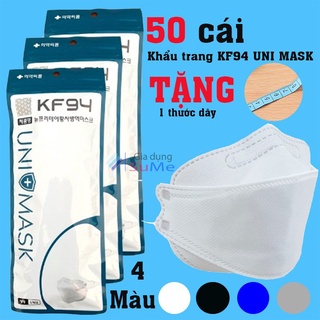 Khẩu trang KF94 UniMask khẩu trang y tế 3D 4 lớp kháng khuẩn chống bụi mịn màu đen xanh trắng sét 50 cái có cả trẻ em
