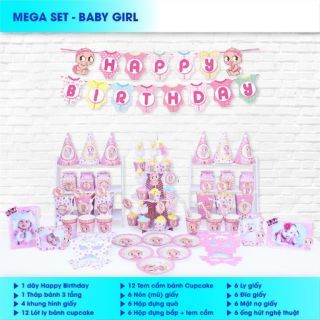 (MEGA) Set sinh nhật em bé hồng