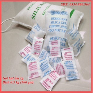 [SỐC] Hạt Hút Ẩm Silicagel 1g Bịch 500gram (500 Gói) (1)