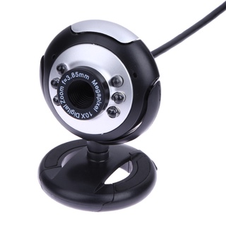 Webcam Kẹp Kèm Micro 6 đèn dùng cho pc , laptop học online , chat zoom