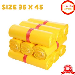 Túi gói hàng niêm phong cao cấp size 35 X 45 màu vàng