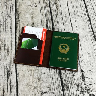 Ví đựng passport, ví đựng hộ chiếu da bò handmade - Kichi (1)