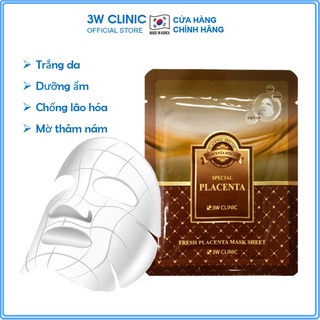 [Lẻ Miếng] Mặt nạ giấy - Mặt nạ dưỡng trắng da chiết xuất từ tinh chất nhau thai cừu 3W Clinic Hàn Quốc 23ml