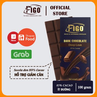 [Chính hãng] Socola đen nguyên chất 85% Cacao ít đường Thanh 100gr | Dark Chocolate 85% Cacao Figo Ăn kiêng, Giảm cân
