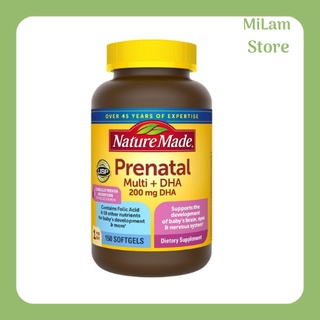 (Hàng Mỹ) Vitamin Dành Cho Mẹ Bầu Prenatal Multi + DHA 200mg DHA.