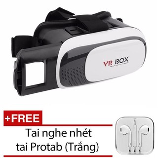 Kính thực tế ảo 3D VR Box xem phim trên điện thoại VRB-V2( tặng tai nghe nhét tai MiMi trắng)