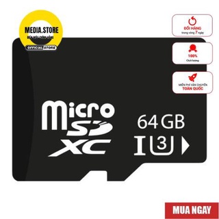 Thẻ nhớ microSDXC 64Gb U3 tốc độ cao, chuyện dụng cho camera wifi, điện thoại, máy tính bảng