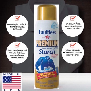 Faultless Premium Starch – Nước xịt là ủi và làm mới quần áo cao cấp!