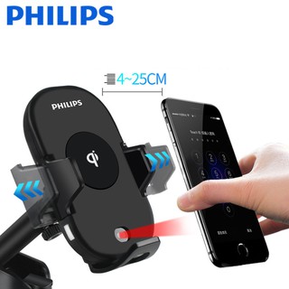 Gía đỡ điện thoại kiêm sạc không dây trên ô tô, xe hơi cao cấp thương hiệu Philips DLK9411N Công suất 10W