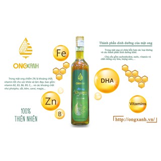 MẬT ONG HOA NHÃN - Chai 500ml - mật ong nguyên chất 100%