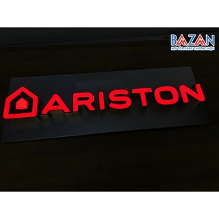 Logo Ariston - Chữ nổi Inox lồng mặt mica hút nổi