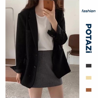 Áo blazer trơn - màu đen - màu be - màu trắng - Hàn Quốc - Áo vest khoác ngoài 1 lớp trơn siêu xinh BZ01