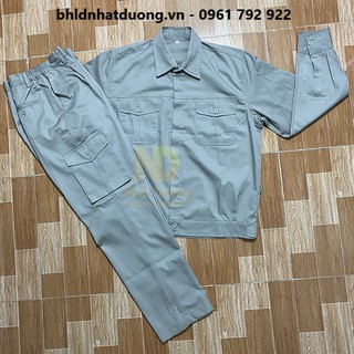 Quần áo bảo hộ lao động túi hộp màu ghi TB01- vải PangRim