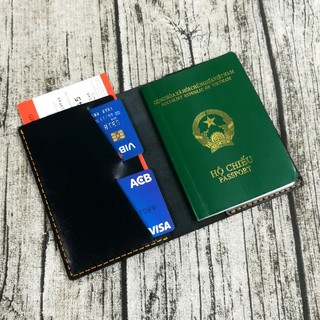 Ví đựng passport da bò, bao da đựng hộ chiếu da thật 100% - Orchid PP620