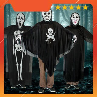 Trang phục Halloween❤️ Freeship ❤️Áo choàng Halloween hình bộ xương
