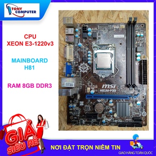 COMBO CPU XEON E3-1220v3 + MAIN H81 + RAM 8GB cũ