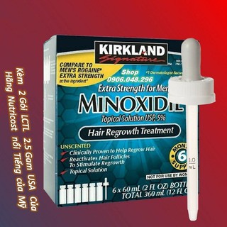 Bộ sản phẩm : 2 Gói LCLT 2.5 Gam USA của Hãng Nutricost nổi tiếng Mỹ , Và 1 Hộp ( gồm 6 Lọ ) Minoxidil 5% Kirkland USA .