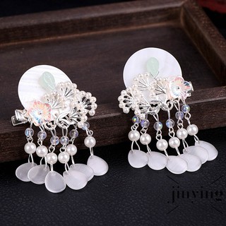 ❤S Wind Ancient Chinese Clothing Hair Accessories Exquisite Opal Floral Design Alloy Hairclip Retro