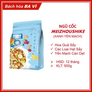 Ngũ Cốc Yên Mạch Và Hạt Oatmeal Mixed With Nuts Meizhoushike Xanh 500g
