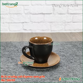 Bộ ly sứ uống cafe Espresso men gốm 70ml Bát Tràng (1)