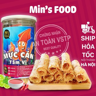 Mực cán tẩm vị nguyên con 200gr đặc sản Bình Định ăn vặt MIN'S FOOD HN đảm bảo chất lượng tặng kèm gói tương ớt